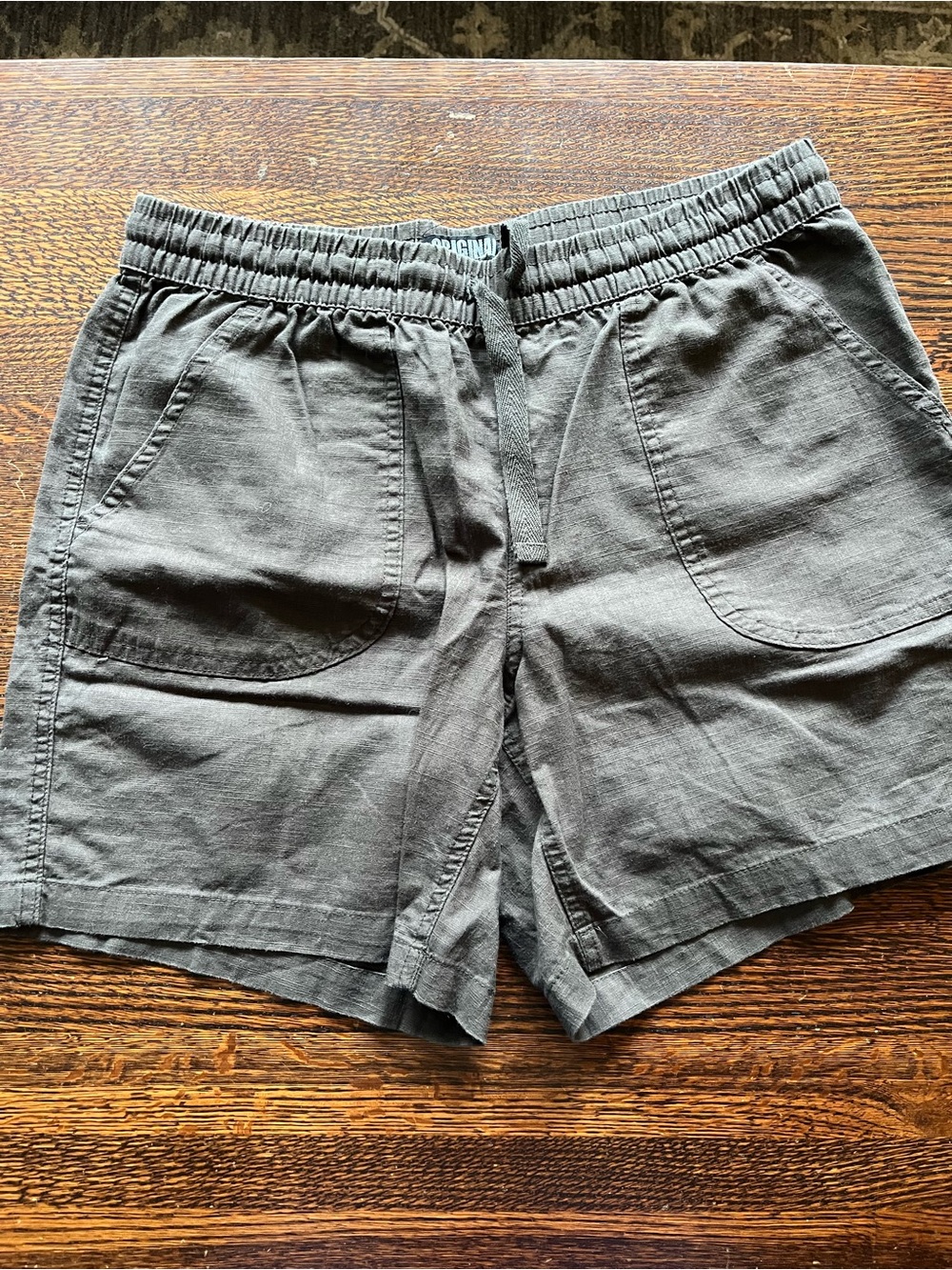 Women’s taupe drawstring shorts